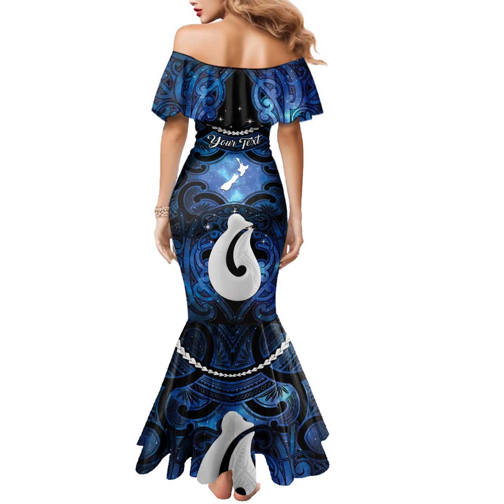 Personalized Maori Matariki Hei Matau Family Matching Mermaid Dress and Hawaiian Shirt Maori Kowhaiwhai Pattern Galaxy