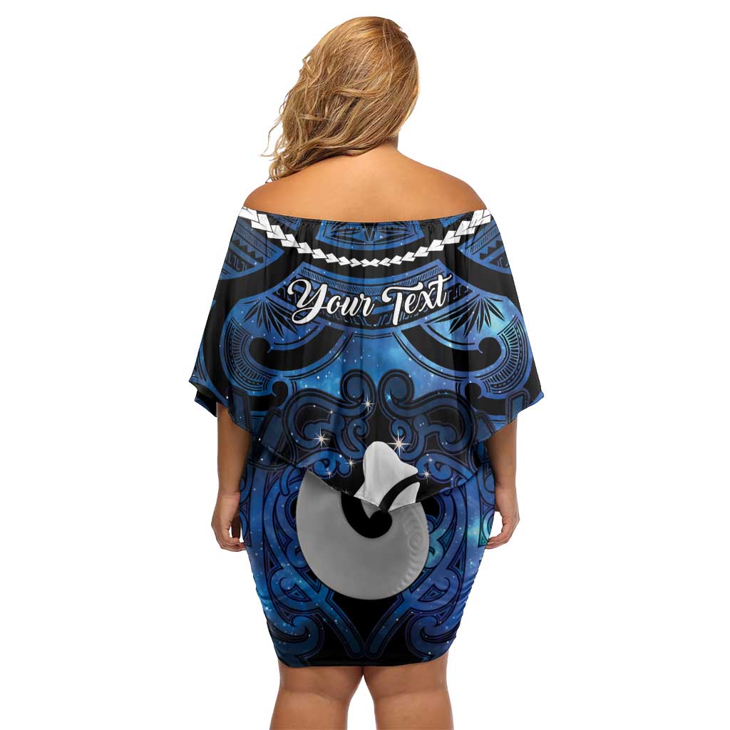 Personalized Maori Matariki Hei Matau Family Matching Off Shoulder Short Dress and Hawaiian Shirt Maori Kowhaiwhai Pattern Galaxy LT01 - Polynesian Pride