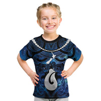 Personalized Maori Matariki Hei Matau Kid T Shirt Maori Kowhaiwhai Pattern Galaxy