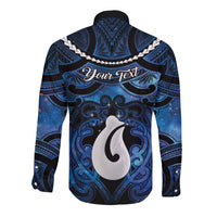 Personalized Maori Matariki Hei Matau Long Sleeve Button Shirt Maori Kowhaiwhai Pattern Galaxy