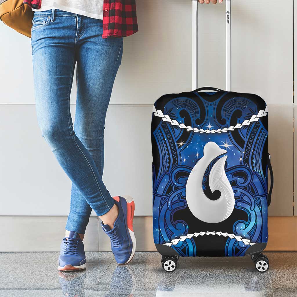 Maori Matariki Hei Matau Luggage Cover Maori Kowhaiwhai Pattern Galaxy LT01 - Polynesian Pride