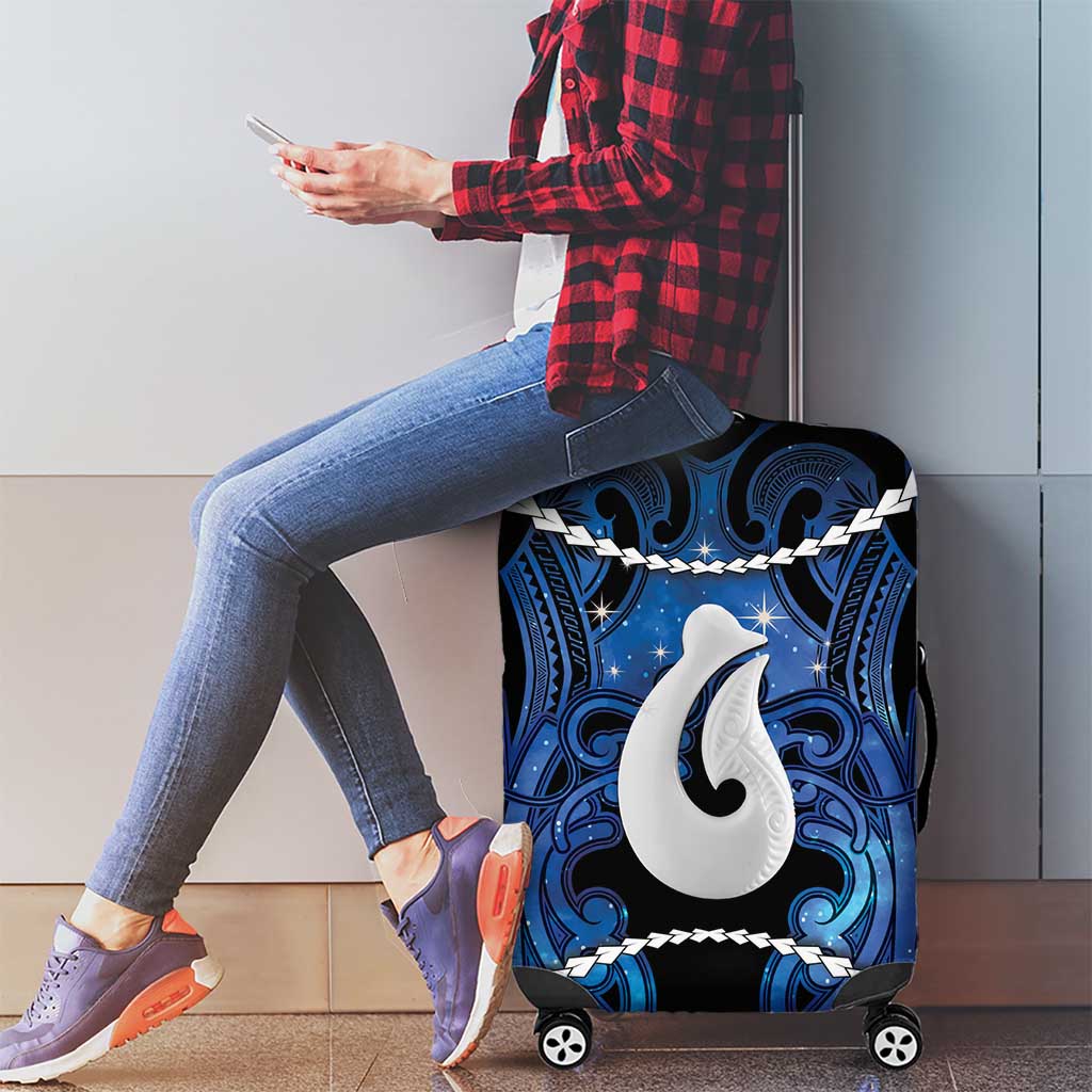 Maori Matariki Hei Matau Luggage Cover Maori Kowhaiwhai Pattern Galaxy LT01 - Polynesian Pride