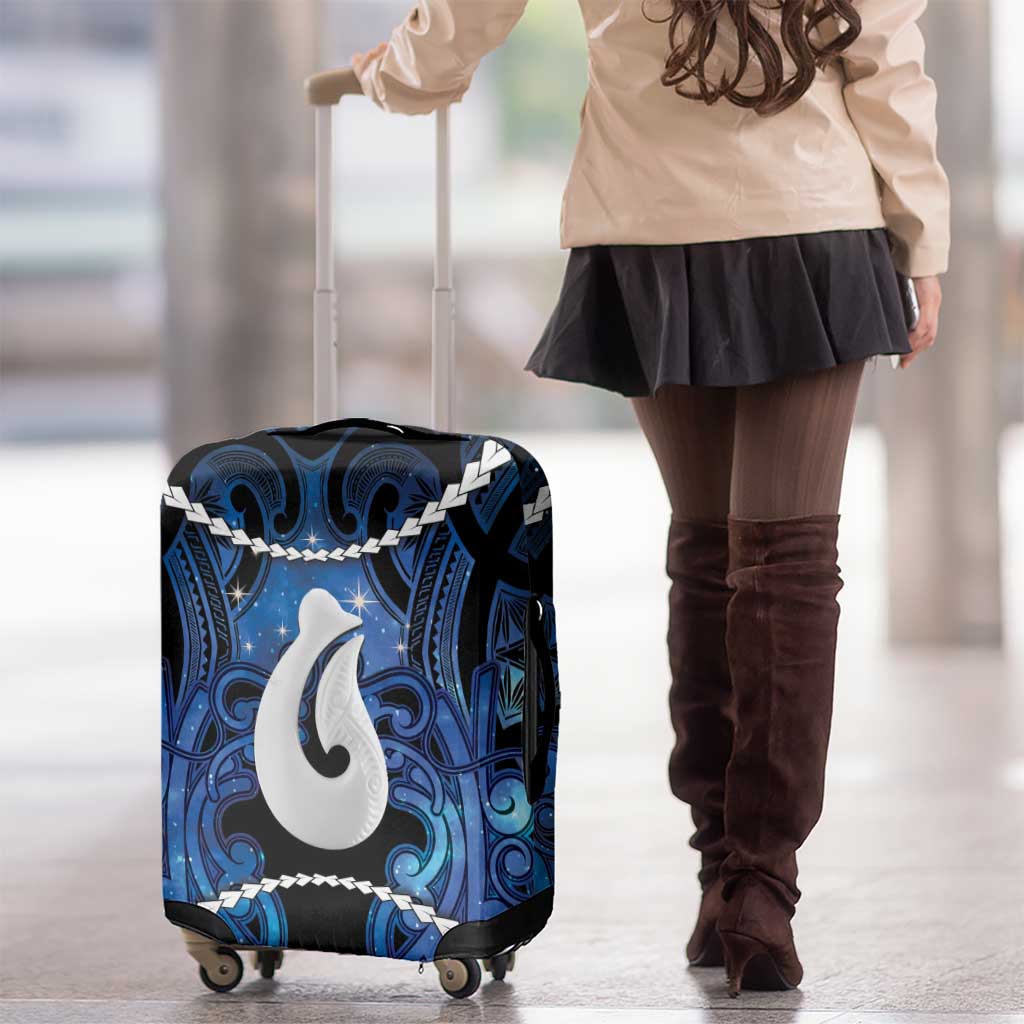Maori Matariki Hei Matau Luggage Cover Maori Kowhaiwhai Pattern Galaxy LT01 - Polynesian Pride