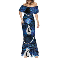 Personalized Maori Matariki Hei Matau Mermaid Dress Maori Kowhaiwhai Pattern Galaxy