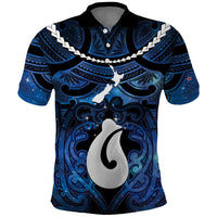 Personalized Maori Matariki Hei Matau Polo Shirt Maori Kowhaiwhai Pattern Galaxy