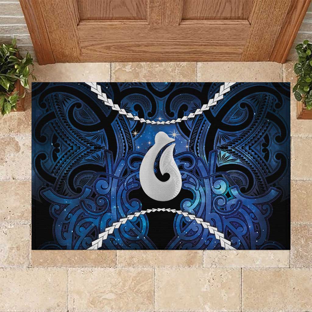 Maori Matariki Hei Matau Rubber Doormat Maori Kowhaiwhai Pattern Galaxy