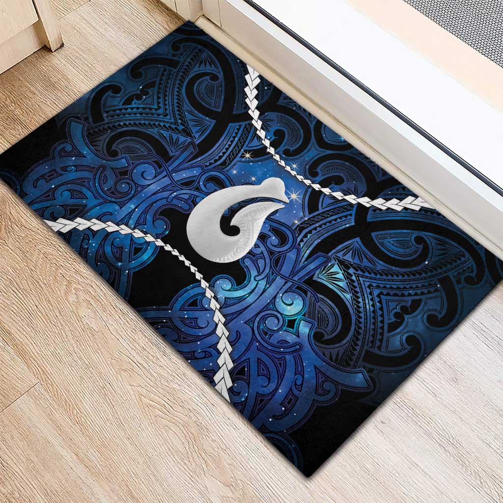 Maori Matariki Hei Matau Rubber Doormat Maori Kowhaiwhai Pattern Galaxy