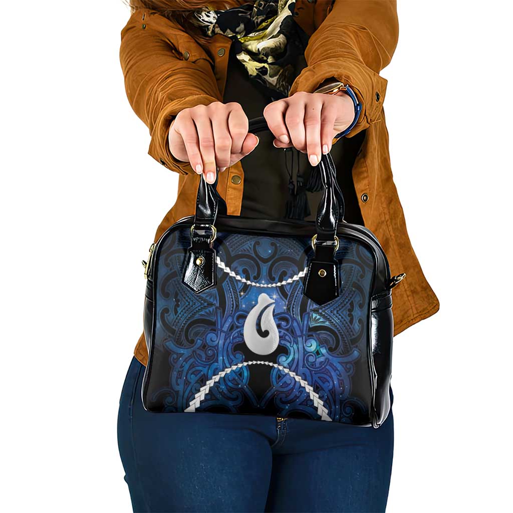 Maori Matariki Hei Matau Shoulder Handbag Maori Kowhaiwhai Pattern Galaxy