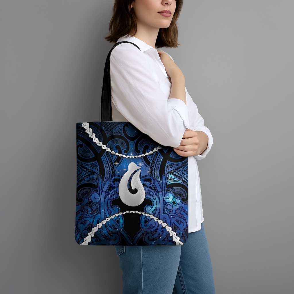 Maori Matariki Hei Matau Tote Bag Maori Kowhaiwhai Pattern Galaxy LT01 - Polynesian Pride