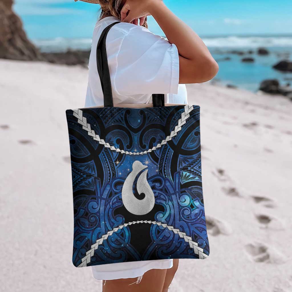 Maori Matariki Hei Matau Tote Bag Maori Kowhaiwhai Pattern Galaxy LT01 - Polynesian Pride
