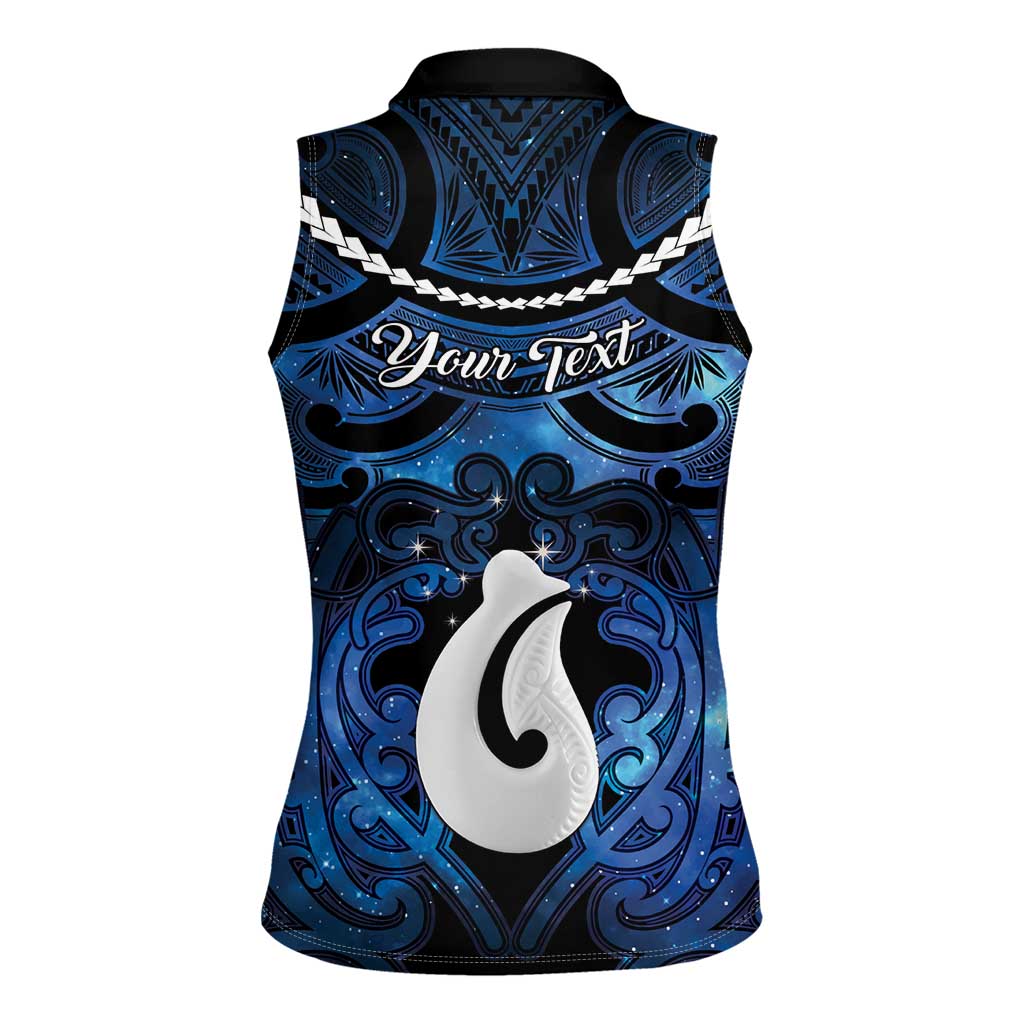 Personalized Maori Matariki Hei Matau Women Sleeveless Polo Shirt Maori Kowhaiwhai Pattern Galaxy LT01 - Polynesian Pride