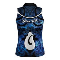 Personalized Maori Matariki Hei Matau Women Sleeveless Polo Shirt Maori Kowhaiwhai Pattern Galaxy LT01 - Polynesian Pride