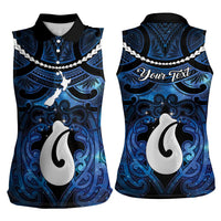 Personalized Maori Matariki Hei Matau Women Sleeveless Polo Shirt Maori Kowhaiwhai Pattern Galaxy LT01 - Polynesian Pride