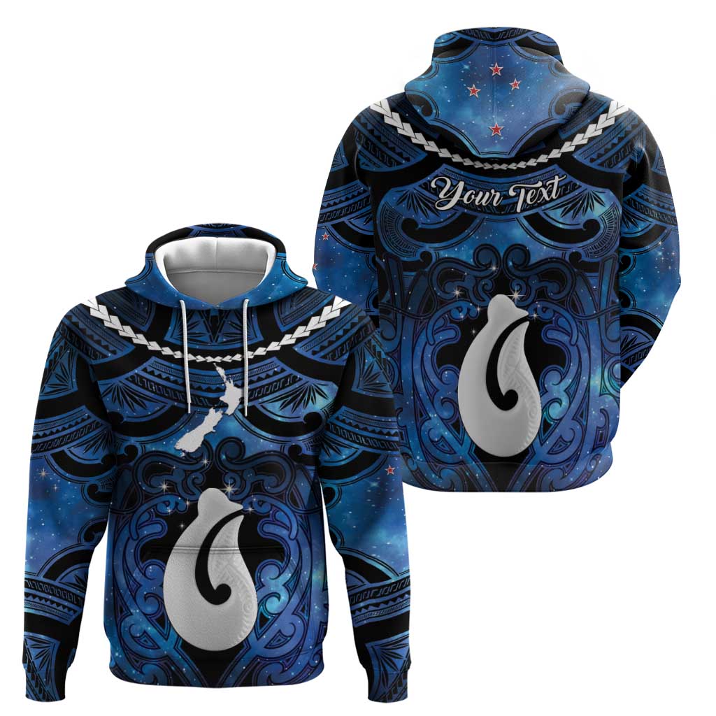 Personalized Maori Matariki Hei Matau Zip Hoodie Maori Kowhaiwhai Pattern Galaxy LT01 - Polynesian Pride