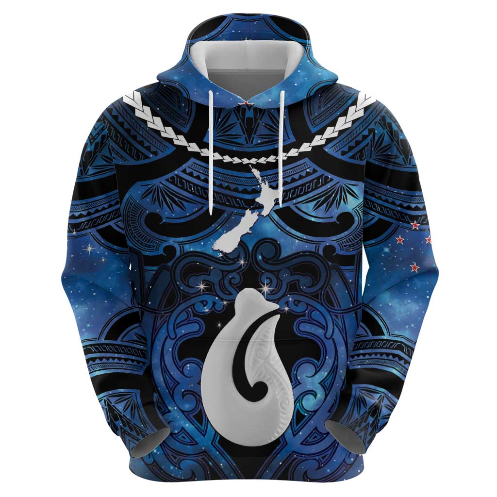 Personalized Maori Matariki Hei Matau Zip Hoodie Maori Kowhaiwhai Pattern Galaxy LT01 - Polynesian Pride