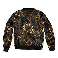 Indonesian Batik Pattern Vintage Brown Bomber Jacket