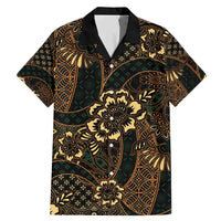 Indonesian Batik Pattern Vintage Brown Family Matching Mermaid Dress and Hawaiian Shirt