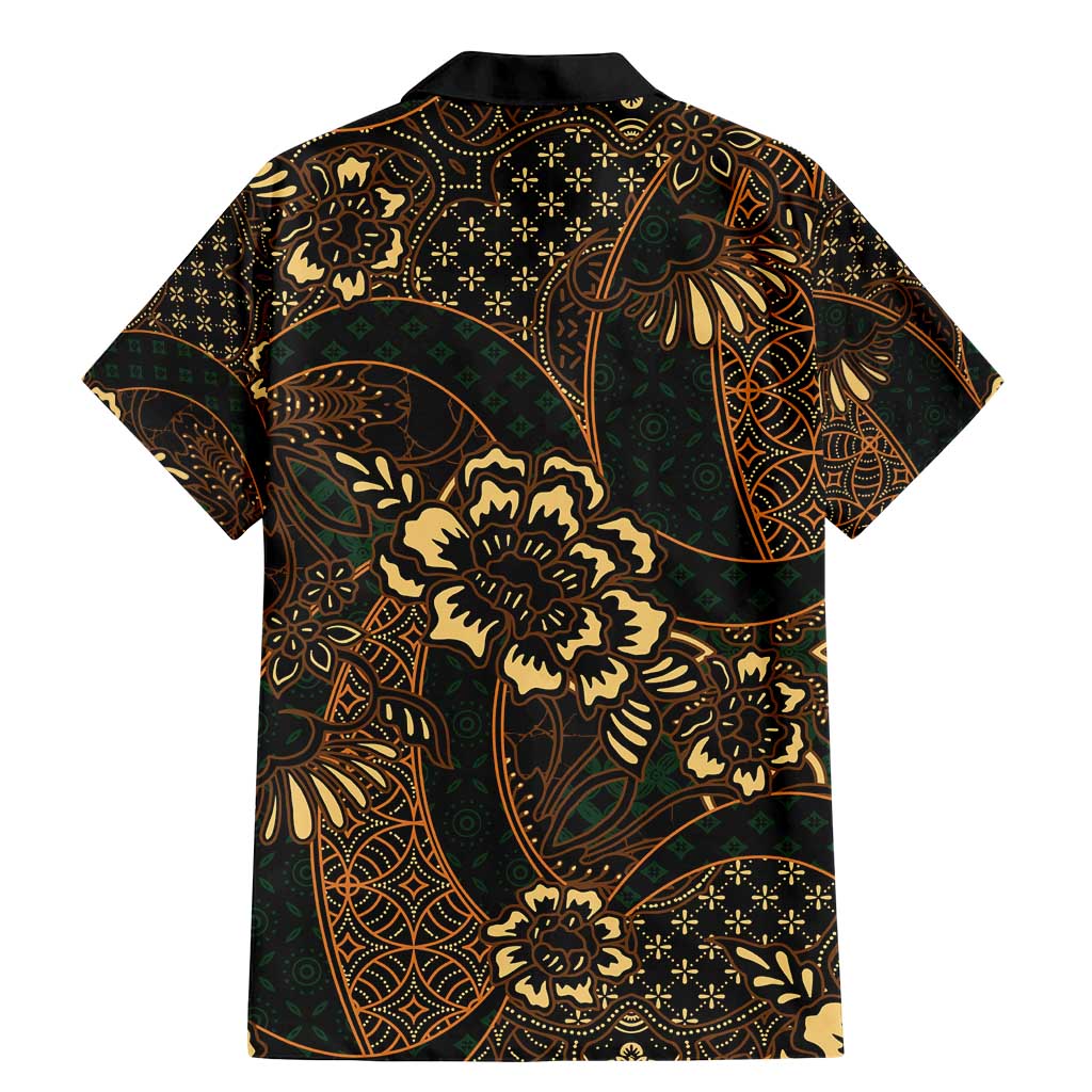 Indonesian Batik Pattern Vintage Brown Family Matching Mermaid Dress and Hawaiian Shirt