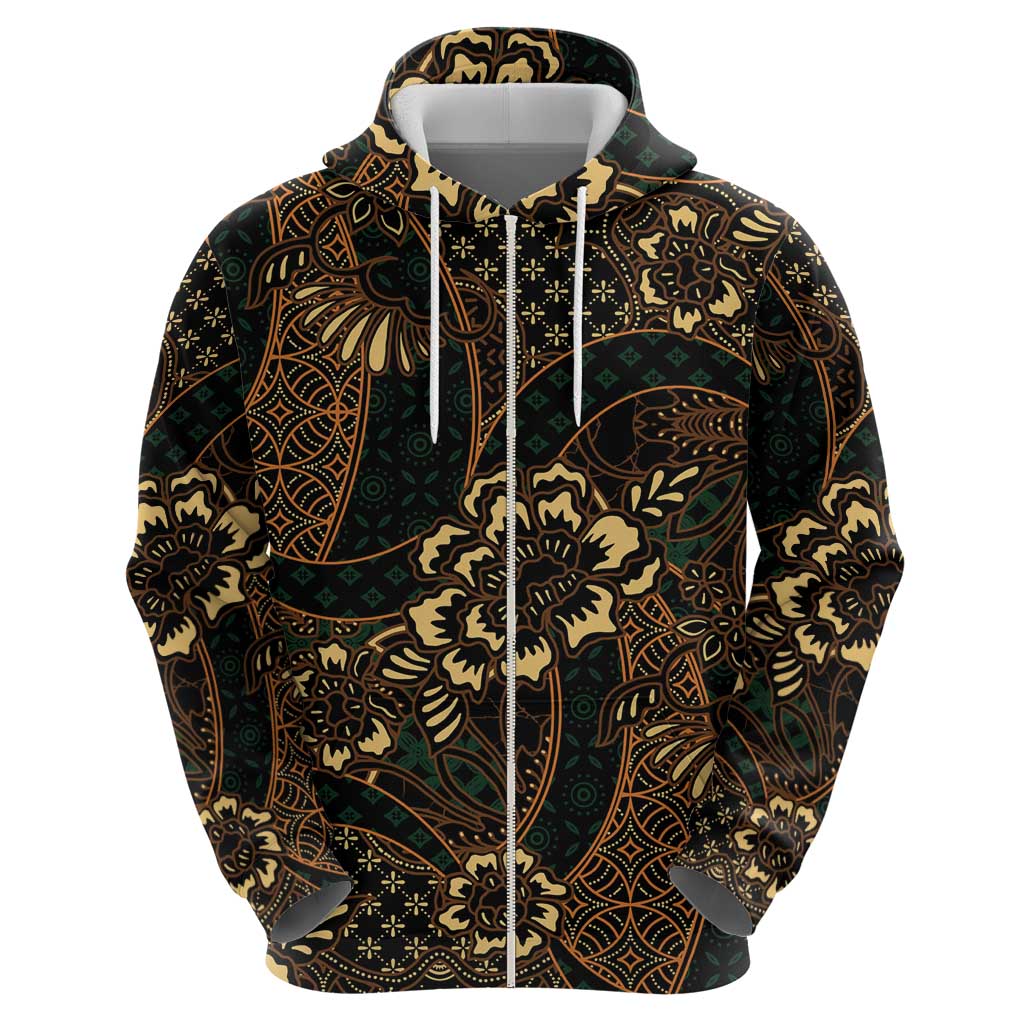 Indonesian Batik Pattern Vintage Brown Hoodie