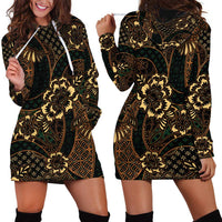 Indonesian Batik Pattern Vintage Brown Hoodie Dress