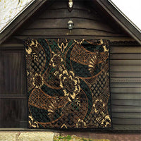 Indonesian Batik Pattern Vintage Brown Quilt