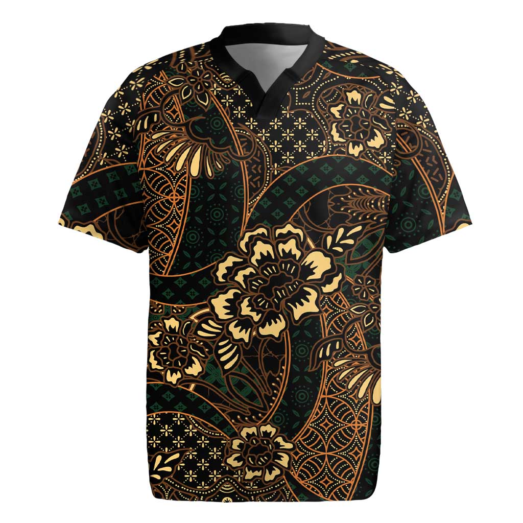Indonesian Batik Pattern Vintage Brown Rugby Jersey