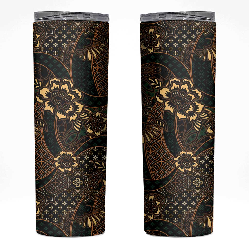 Indonesian Batik Pattern Vintage Brown Skinny Tumbler