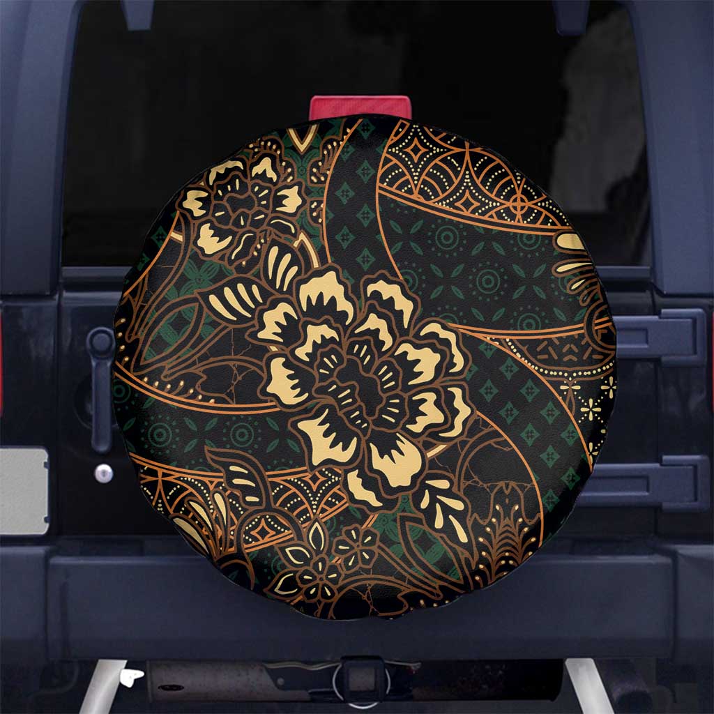 Indonesian Batik Pattern Vintage Brown Spare Tire Cover