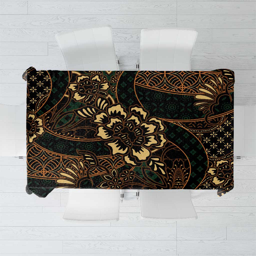 Indonesian Batik Pattern Vintage Brown Tablecloth