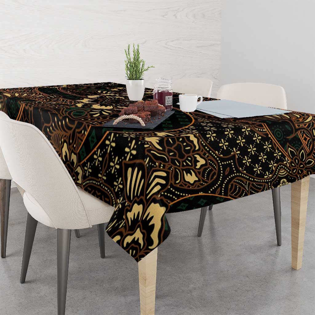 Indonesian Batik Pattern Vintage Brown Tablecloth