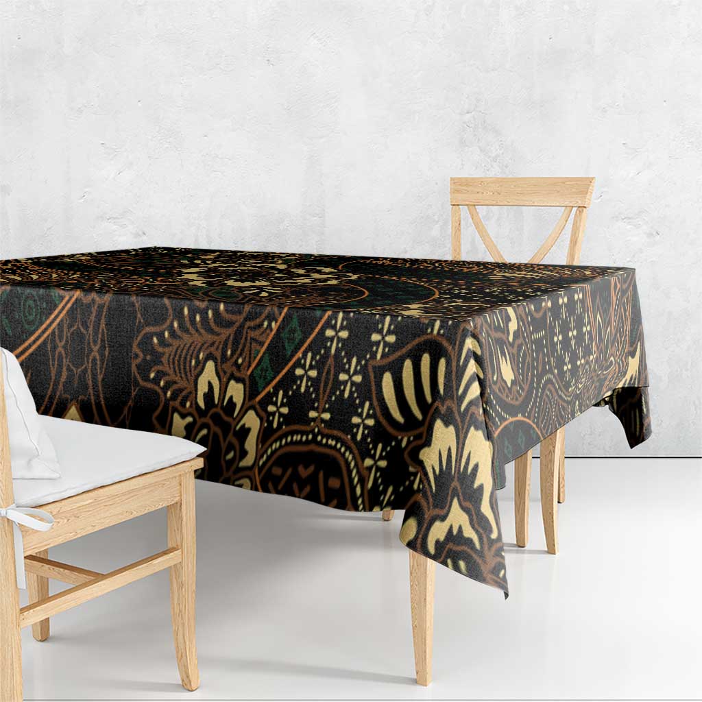 Indonesian Batik Pattern Vintage Brown Tablecloth