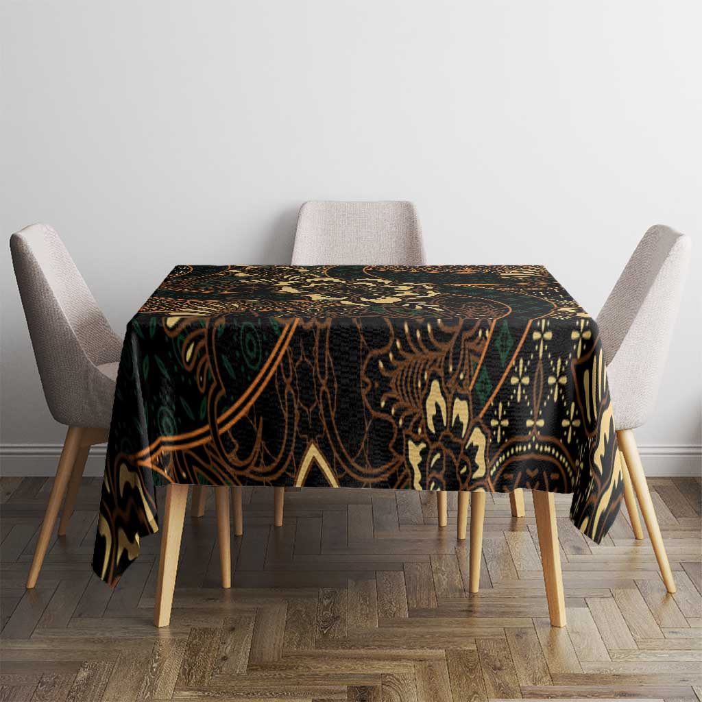 Indonesian Batik Pattern Vintage Brown Tablecloth