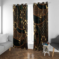 Indonesian Batik Pattern Vintage Brown Window Curtain