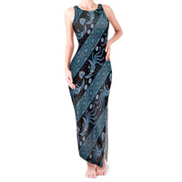 Indonesia Batik Pattern Tank Maxi Dress Blue Version