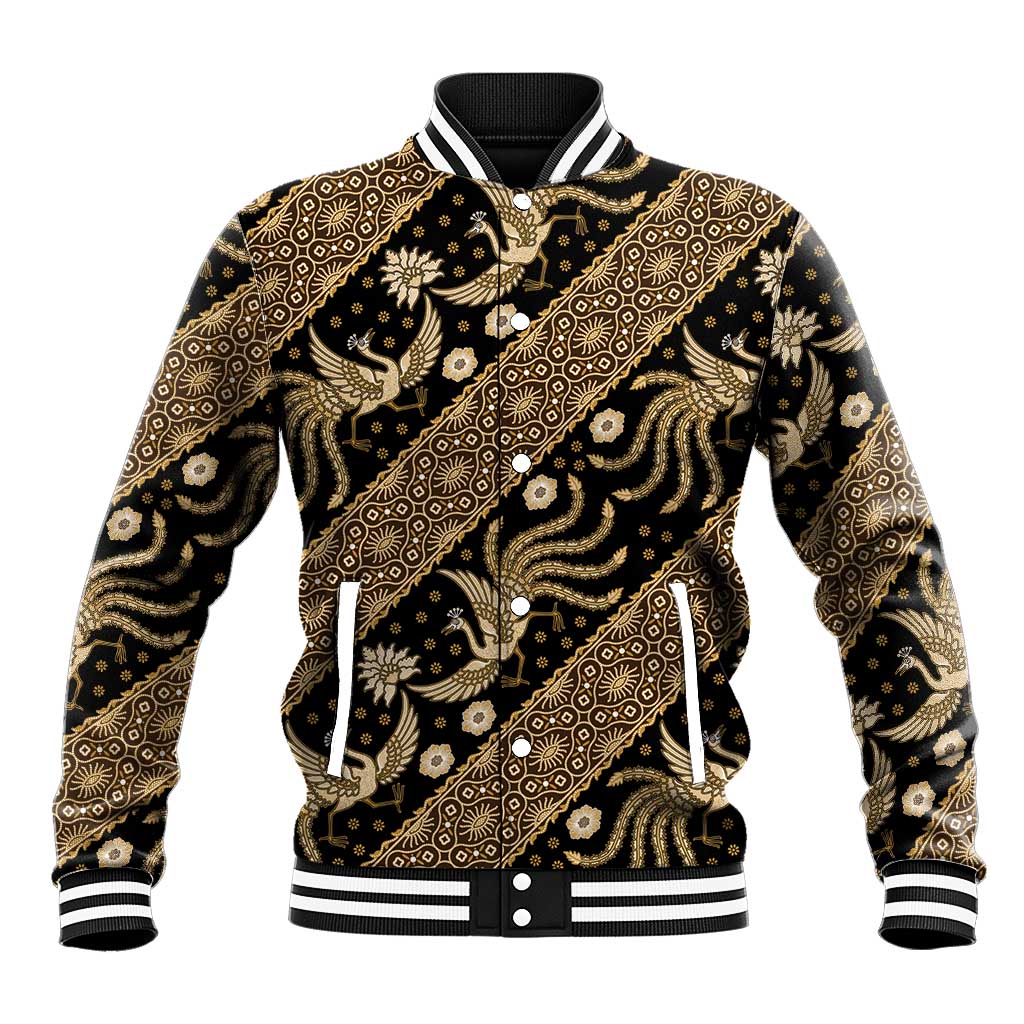 Indonesia Batik Pattern Baseball Jacket Gold Version