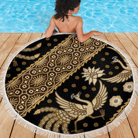 Indonesia Batik Pattern Beach Blanket Gold Version