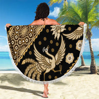 Indonesia Batik Pattern Beach Blanket Gold Version