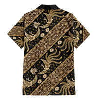 Indonesia Batik Pattern Family Matching Mermaid Dress and Hawaiian Shirt Gold Version