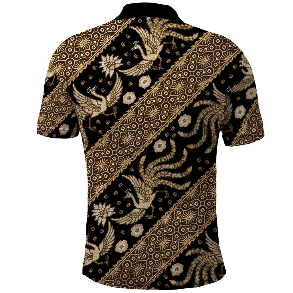 Indonesia Batik Pattern Polo Shirt Gold Version