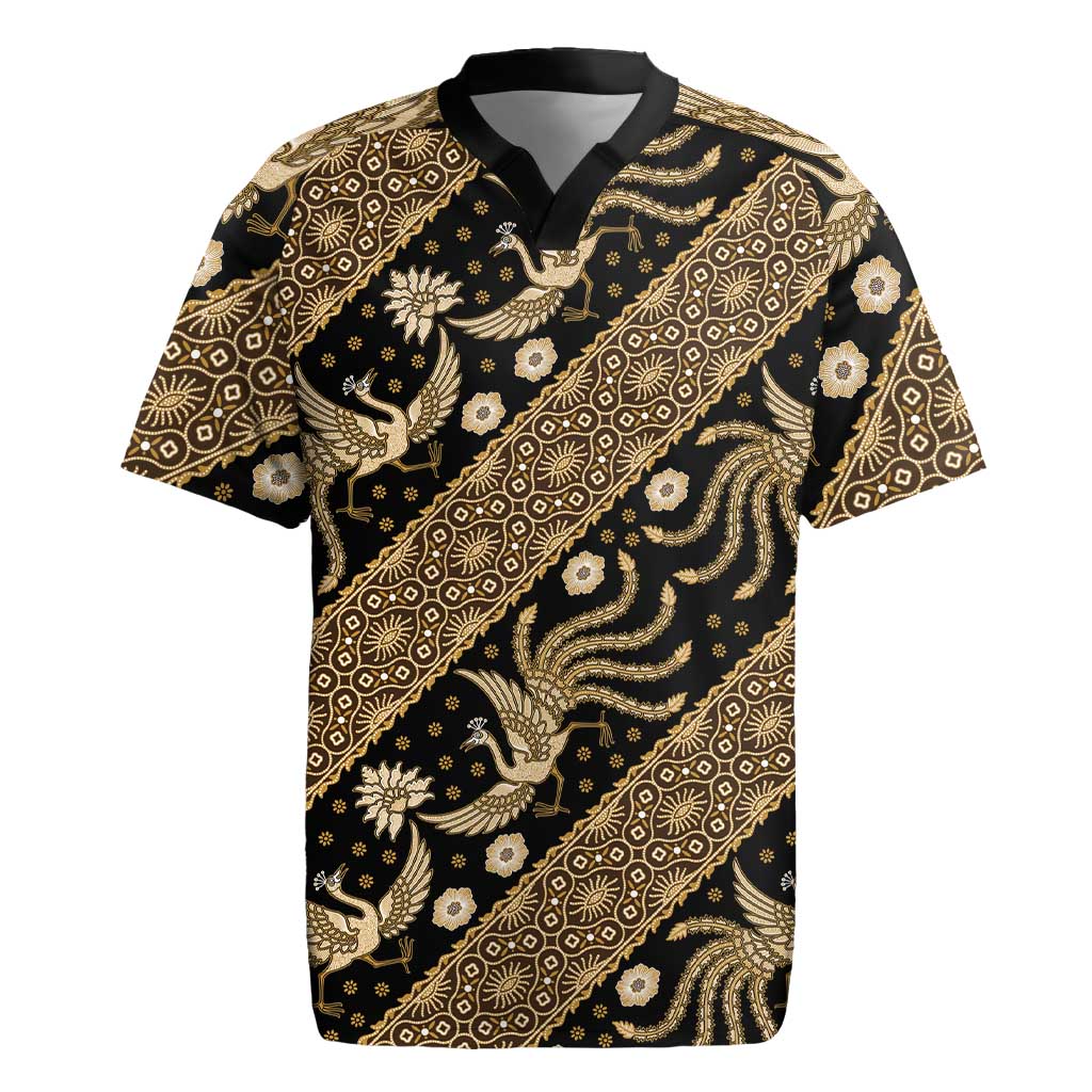 Indonesia Batik Pattern Rugby Jersey Gold Version