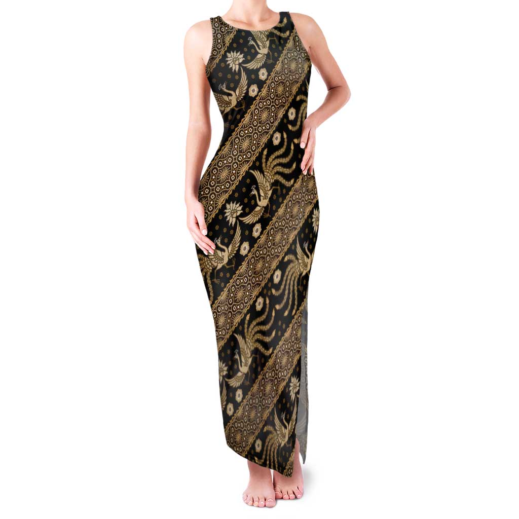 Indonesia Batik Pattern Tank Maxi Dress Gold Version