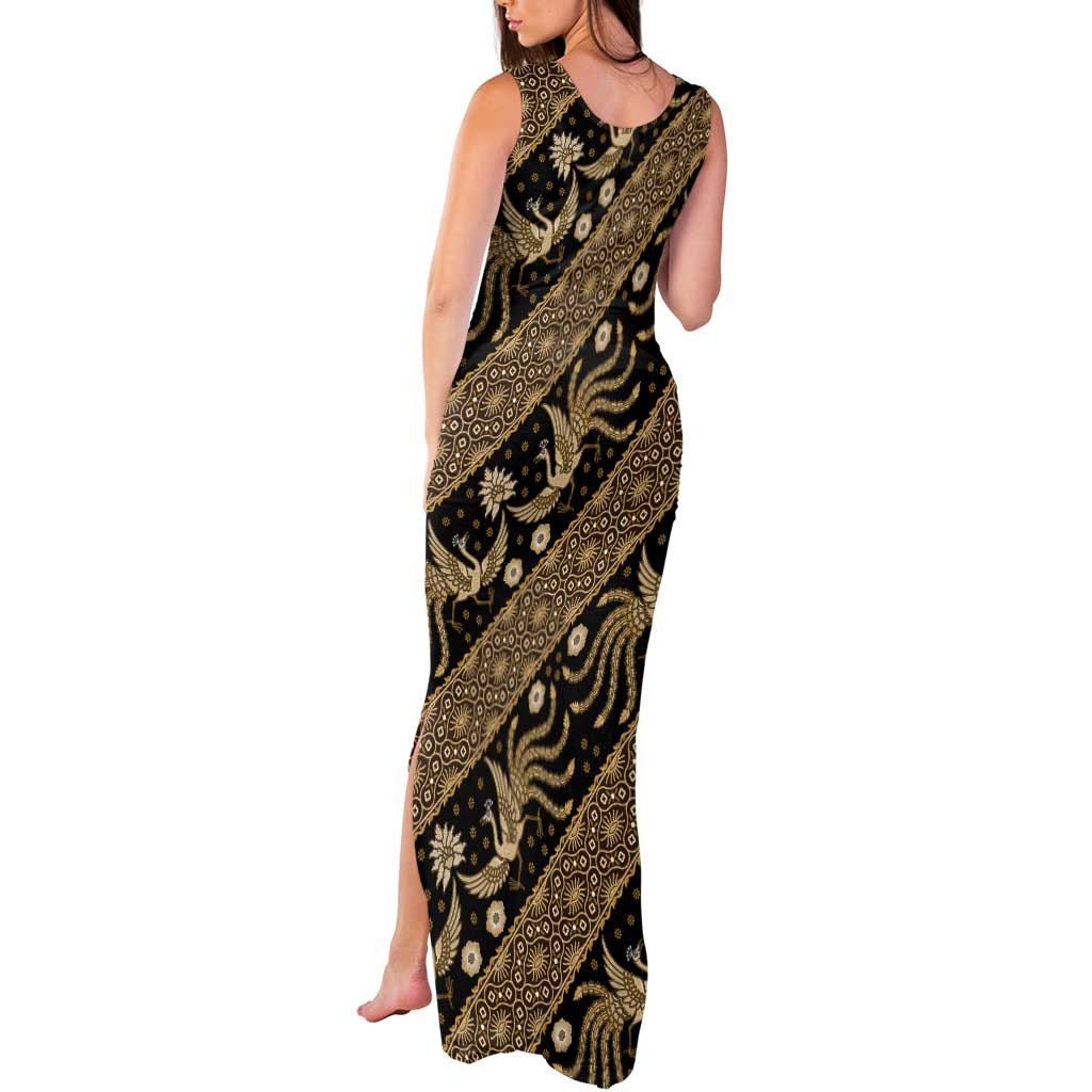 Indonesia Batik Pattern Tank Maxi Dress Gold Version