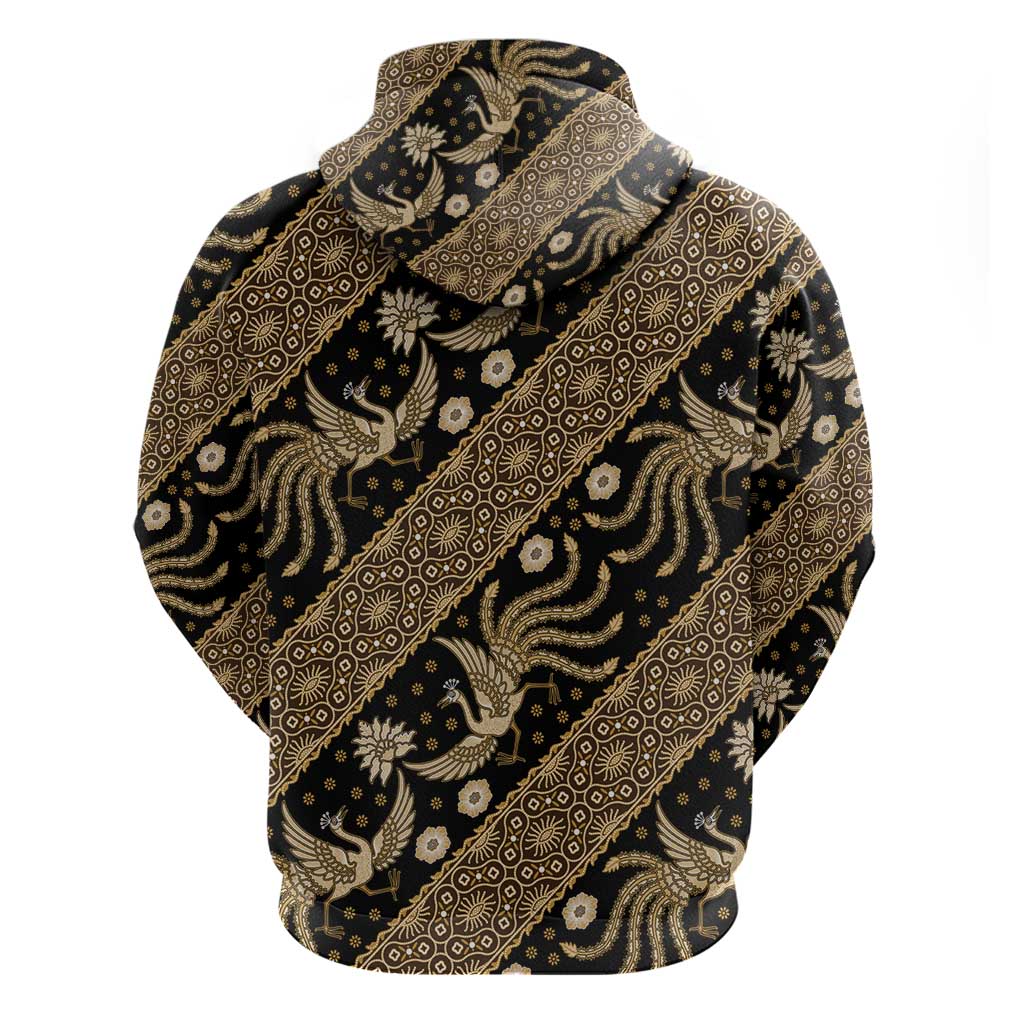 Indonesia Batik Pattern Zip Hoodie Gold Version
