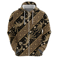 Indonesia Batik Pattern Zip Hoodie Gold Version