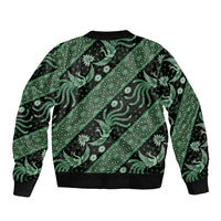 Indonesia Batik Pattern Bomber Jacket Green Version
