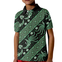 Indonesia Batik Pattern Kid Polo Shirt Green Version
