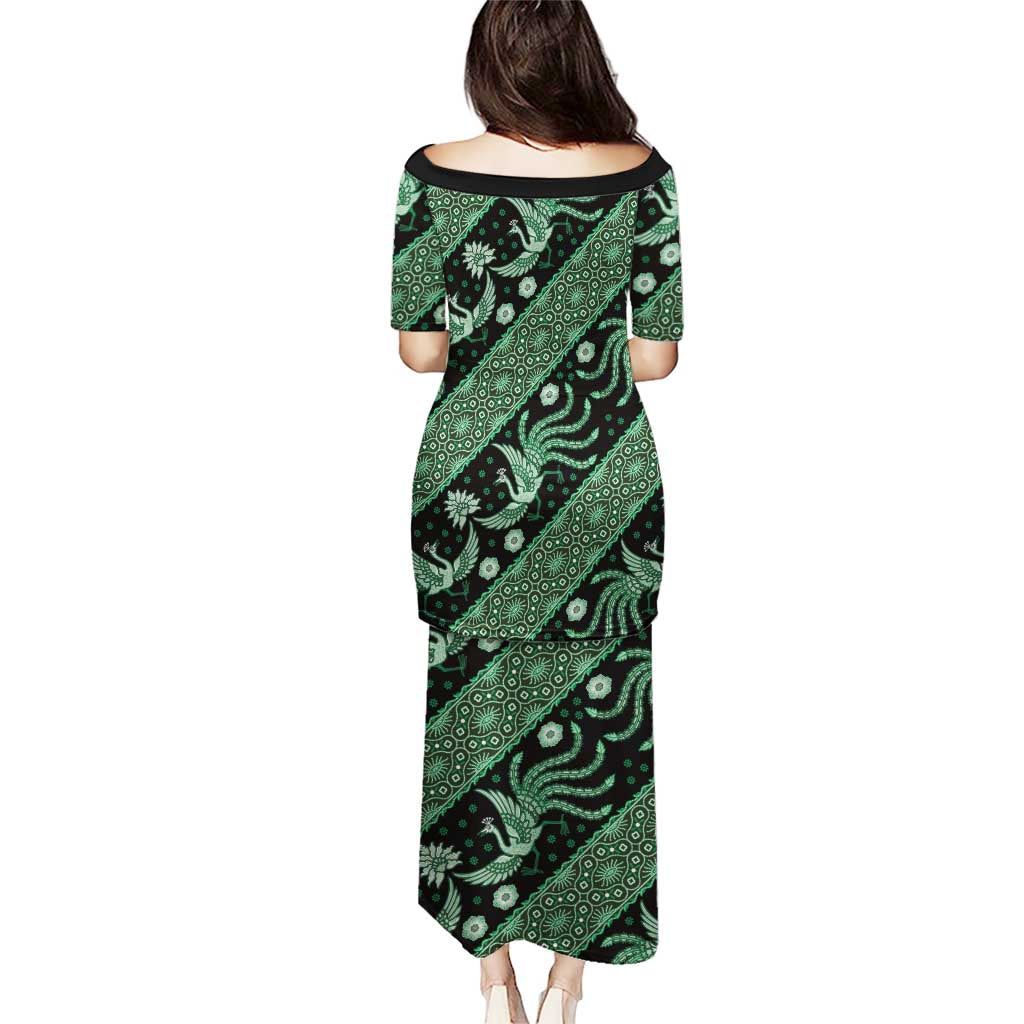 Indonesia Batik Pattern Puletasi Green Version