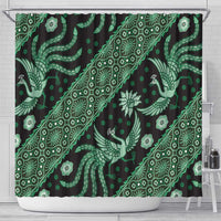 Indonesia Batik Pattern Shower Curtain Green Version
