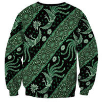 Indonesia Batik Pattern Sweatshirt Green Version