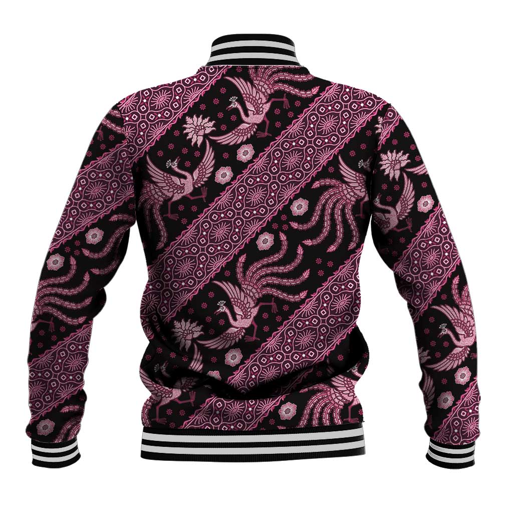 Indonesia Batik Pattern Baseball Jacket Pink Version